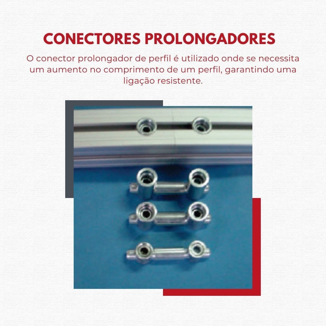 Conector Prolongador de Perfil de Aluminio